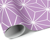 紫モダンの幾何日本のパターン ラッピングペーパー (ロールコーナー)