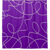 紫モダンの抽象芸術ラインアート シャワーカーテン (正面)