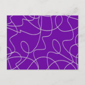 紫モダンの抽象芸術ラインアート ポストカード (正面)