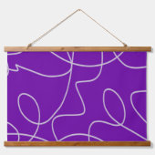 紫モダンの抽象芸術ラインアート 吊り下げ型タペストリー (正面)