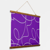 紫モダンの抽象芸術ラインアート 吊り下げ型タペストリー (傾斜あり)