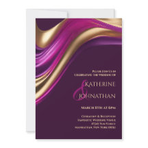 紫モダンの明るい赤紫色と金ゴールド