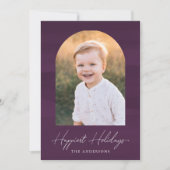 紫モダンの水彩写真 シーズンカード (正面)