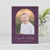 紫モダンの水彩写真 シーズンカード (スタンド正面)