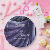 紫モダンの結婚ガウンブライダルシャワー#2 ペーパープレート (パーティー)