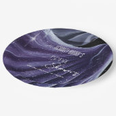紫モダンの結婚ガウンブライダルシャワー#2 ペーパープレート (アングル)