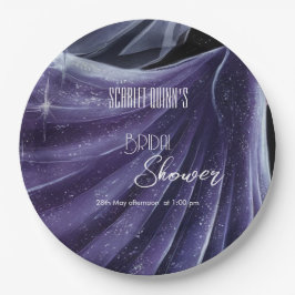 紫モダンの結婚ガウンブライダルシャワー#2 ペーパープレート