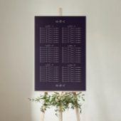 紫モダンの結婚座席表 ポスター