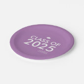 紫モダンはっきりしたパーソナライズされた卒業党 ペーパープレート (アングル)