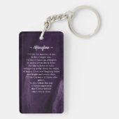 紫モダンアゲート葬儀写真記念祈りの言葉 キーホルダー (裏面)