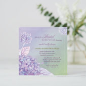 紫モダンアジサイフローラブライダルシャワー 招待状 (スタンド正面)