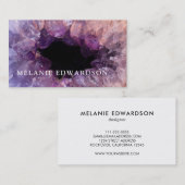 紫モダンアメジスト宝石鉱物 名刺 (正面/裏面)