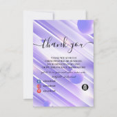 紫モダンエレガントの抽象芸術サンキューカード サンキューカード (正面)