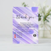 紫モダンエレガントの抽象芸術サンキューカード サンキューカード (スタンド正面)