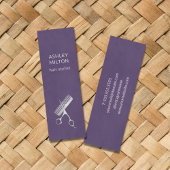 紫モダンエレガントはさみ櫛美容師 スキニー名刺