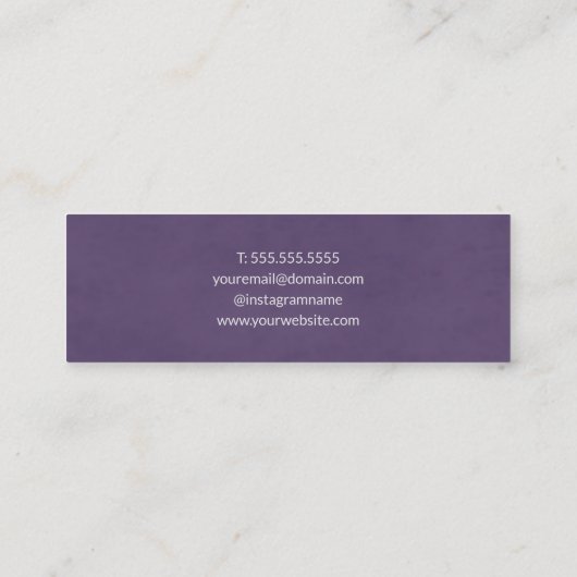 紫モダンエレガントはさみ櫛美容師 スキニー名刺 (裏面)