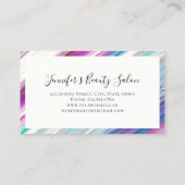 紫モダンエレガントピンク大理石メイクアップアーティスト 名刺 (裏面)