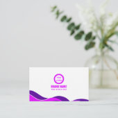 紫モダンエレガント 名刺 (スタンド正面)