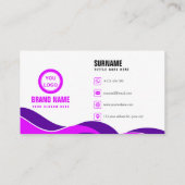 紫モダンエレガント 名刺 (裏面)