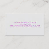 紫モダンエレガント、白蓮 名刺 (裏面)