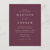 紫モダンエレガントQRコー結婚ド インビテーションポストカード (正面)