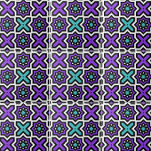 紫モダンカラフルティール(緑がかった色)幾何学模様 タイル