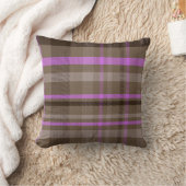 紫モダンカラフル格子模様 クッション (ブランケット)