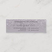 紫モダングリッターグラデーションラベンダーアポイントメント スキニー名刺 (裏面)