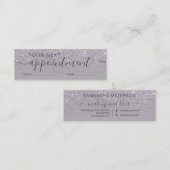 紫モダングリッターグラデーションラベンダーアポイントメント スキニー名刺 (正面/裏面)