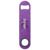 紫モダングリッターモノグラム名バー鍵 スピード栓抜き (裏面)