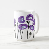 紫モダンケシ水彩花茶と コーヒーマグカップ (正面右)