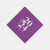 紫モダンスタイリッシュピンク白卒業式パーティー スタンダードランチョンナプキン (角)