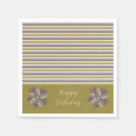 紫モダンストライプ スタンダードカクテルナプキン