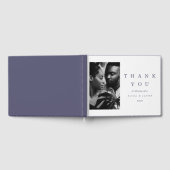 紫モダンタイポグラフィフォト結婚ズ ゲストブック (全面)