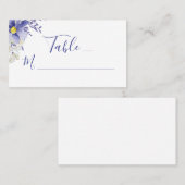 紫モダンデイジー水彩フローラ結婚ズ プレイスカード (正面/裏面)