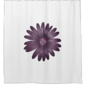 紫モダンデイジー白にグリッター シャワーカーテン (正面)