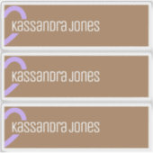 紫モダンハートシェイプヴィンテージブラウンハーフハート シール (正面)