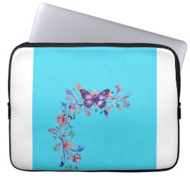 紫モダンバタフライ縁どエレクトロニックバッグBlu ラップトップスリーブ