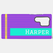 紫モダンパーソナライズされた名 SAMSUNG GALAXYケース (裏面横)