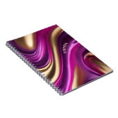 紫モダンピンクと金ゴールドの贈り物 ノートブック (右側)