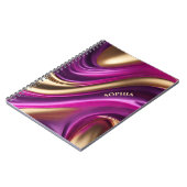 紫モダンピンクと金ゴールドの贈り物 ノートブック (左側)