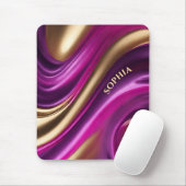紫モダンピンクと金ゴールドの贈り物 マウスパッド (マウス)