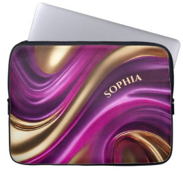紫モダンピンクと金ゴールドへの贈り物 – ラップトップスリーブ