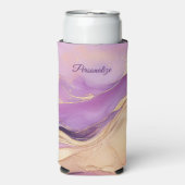 紫モダンピンクと金ゴールド- スリム缶クーラー (Seltzer正面)