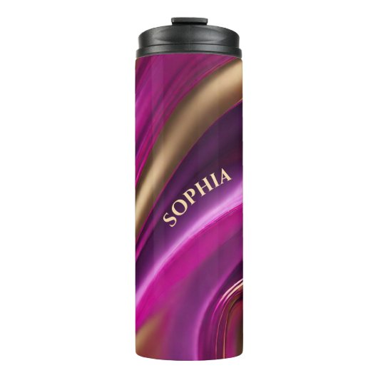  – 紫モダンピンクと金ゴールド- タンブラー (正面)