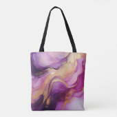 紫モダンピンクと金ゴールド- トートバッグ (裏面)