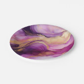 紫モダンピンクと金ゴールド- ペーパープレート (アングル)