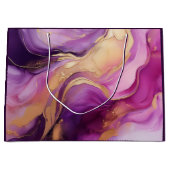 紫モダンピンクと金ゴールド- ラージペーパーバッグ (正面)