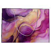 紫モダンピンクと金ゴールド- ラージペーパーバッグ (裏面)