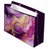 紫モダンピンクと金ゴールド- ラージペーパーバッグ (正面アングル)